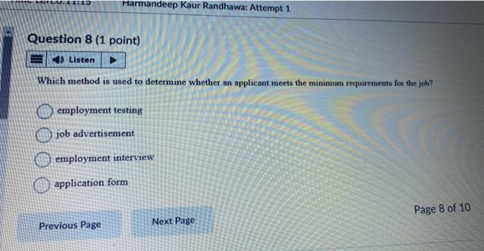 Which method is used to determine whether an