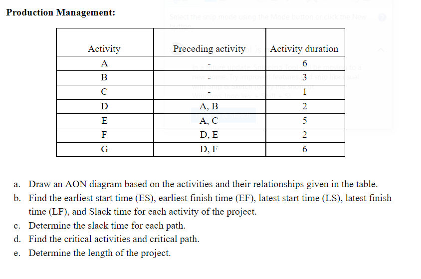 Production Management: SC using the Mode button