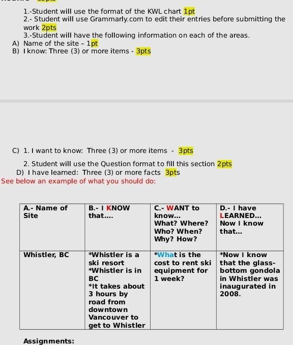 can you make the kwl chart for me. the topic is