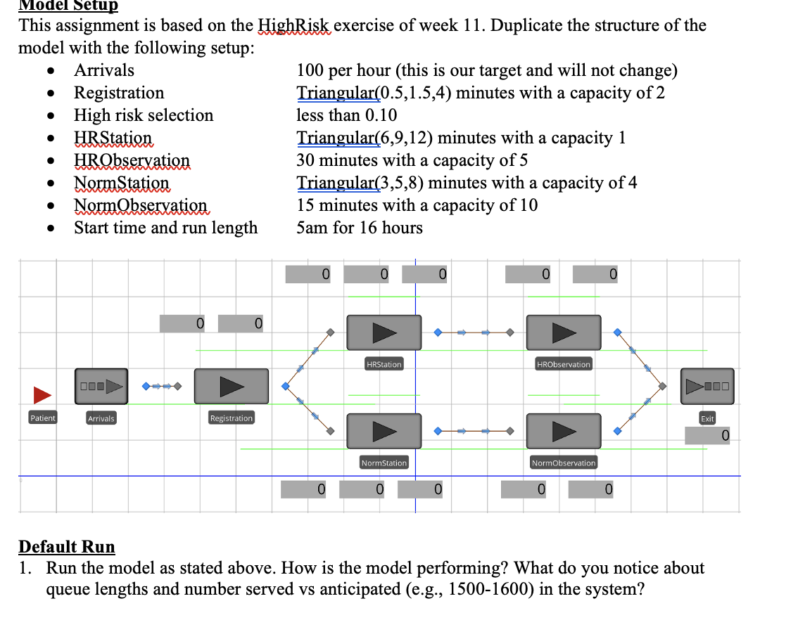 I need help with question 1, please. Model Setup