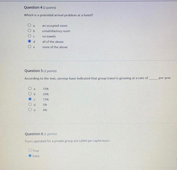 These are questions related to destination