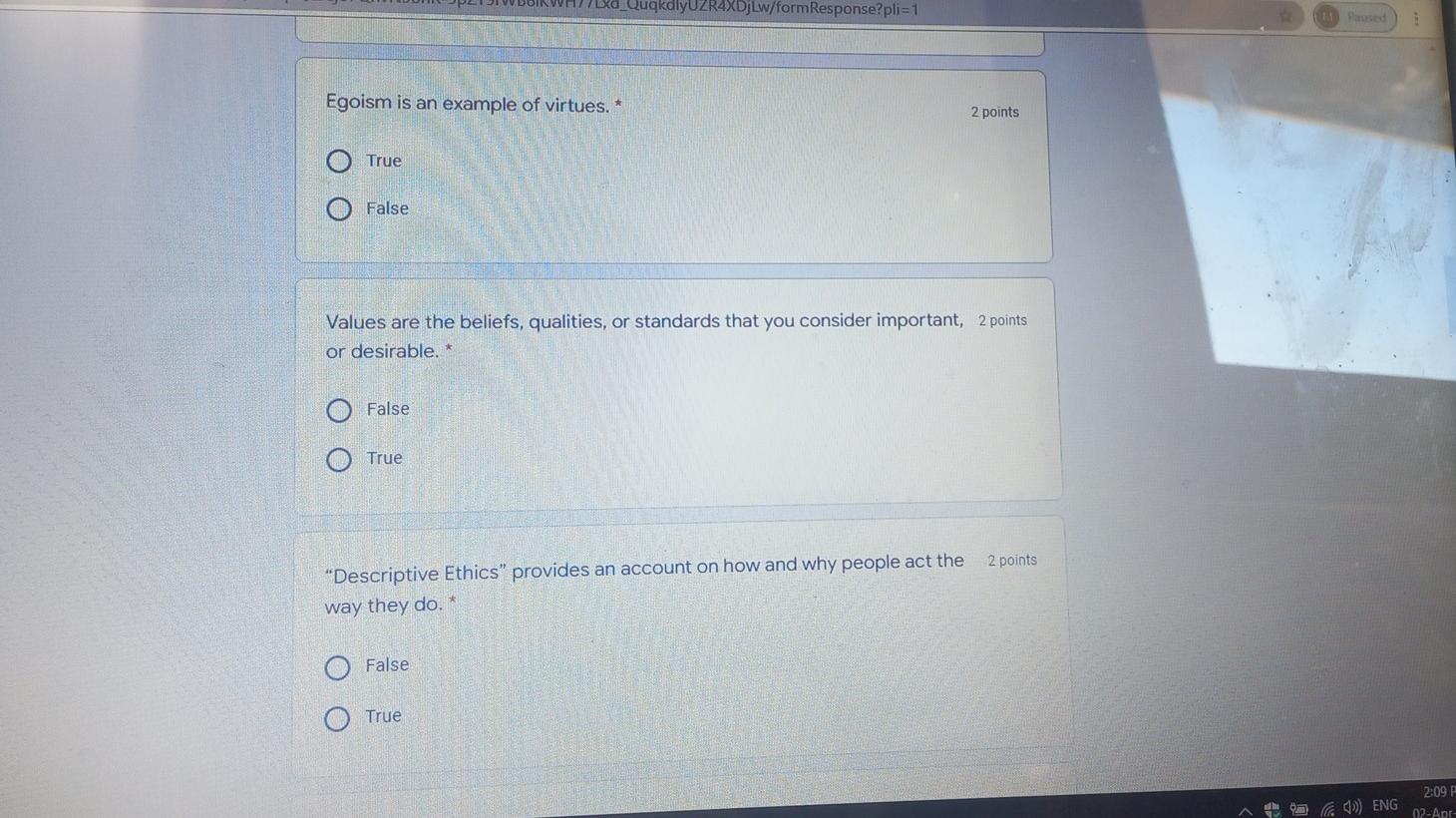 QugdlyUZR4XDjLw/formResponse?pli=1 ( Paused