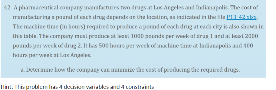 Drug 1 Drug 2 Indianapolis Los Angeles