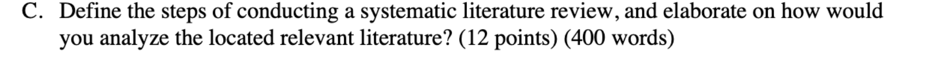 Define the steps of conducting a systematic