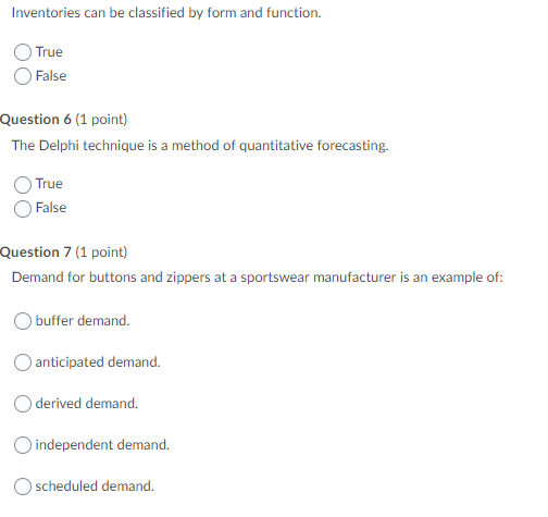 Inventories can be classified by form and