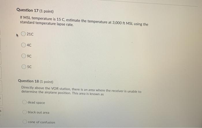 need help with 17 and 18 from my pro pilot