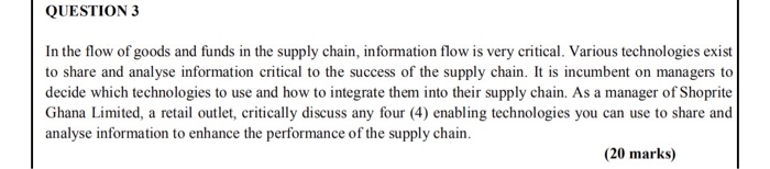 QUESTION 3 In the flow of goods and funds in the