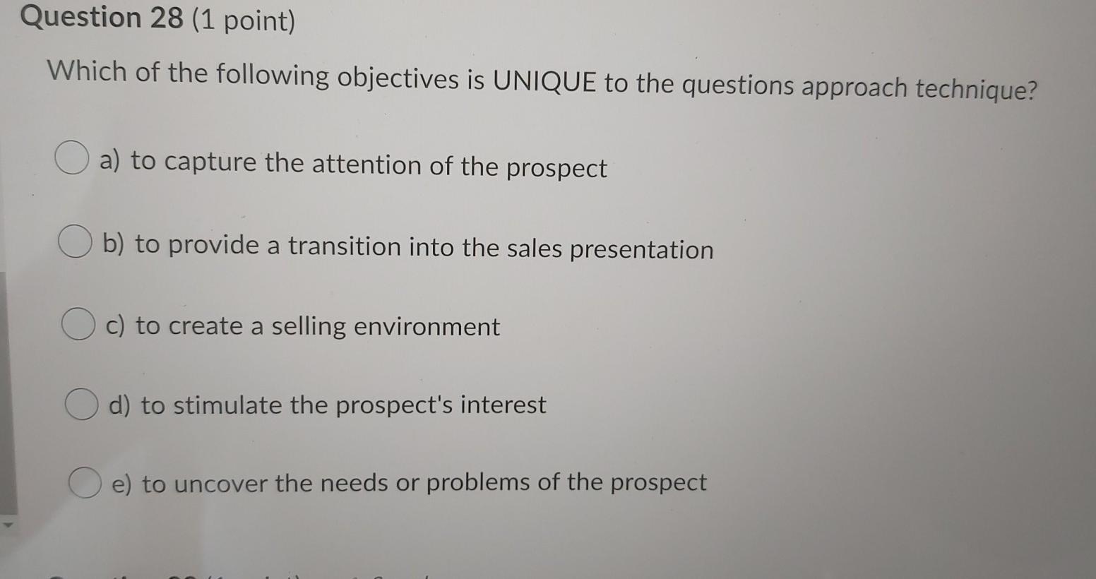 28 Question 28 (1 point) Which of the following