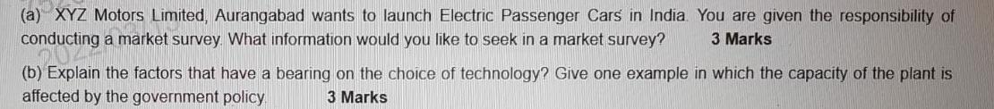 (a) XYZ Motors Limited, Aurangabad wants to