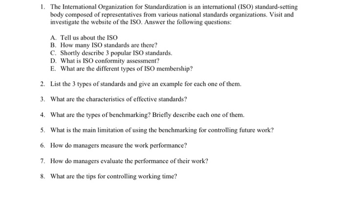 1. The International Organization for