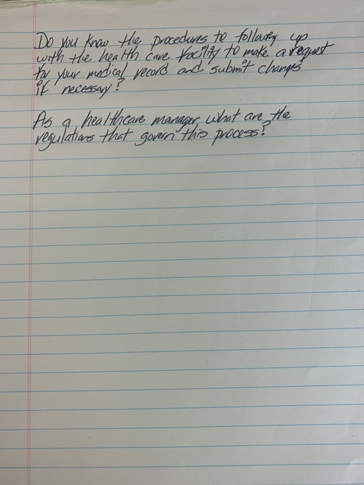 Do you know the procedures to following up with