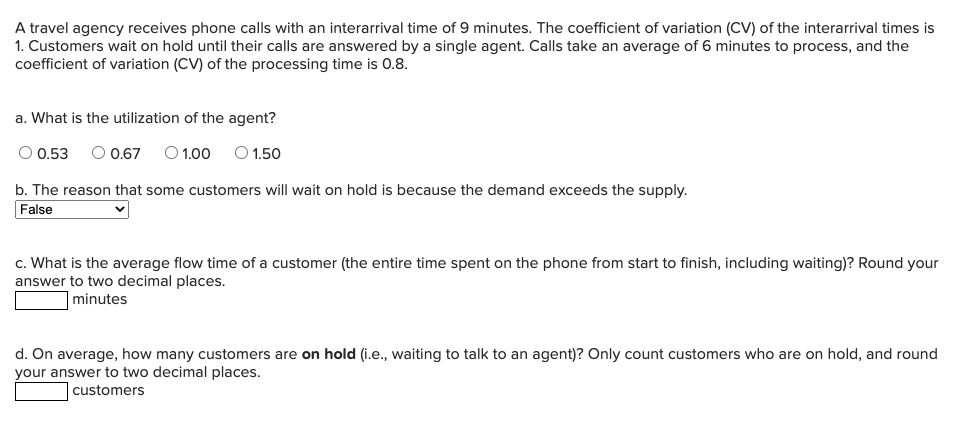 A travel agency receives phone calls with an