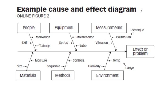 The Cause and Effect diagram posted is an example
