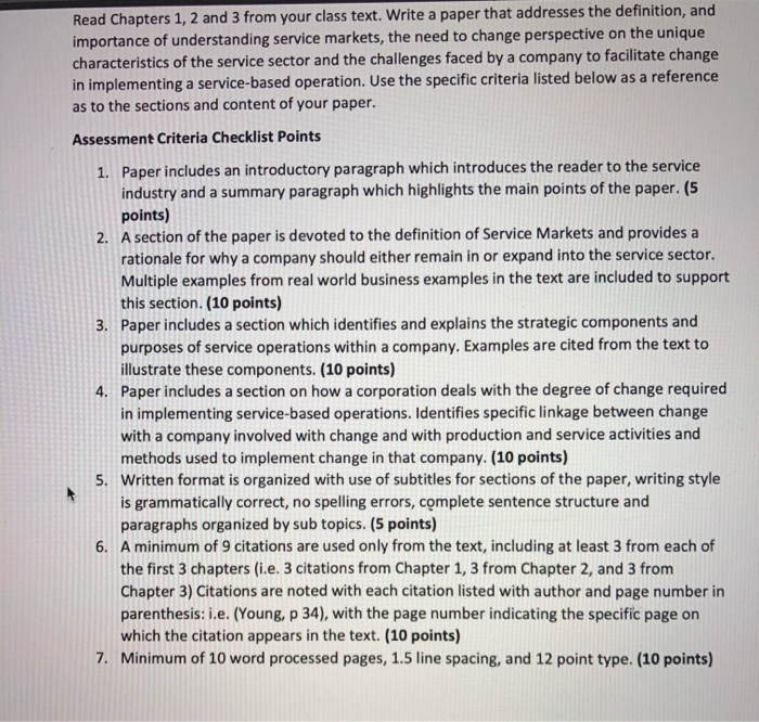Read Chapters 1, 2 and 3 from your class text.