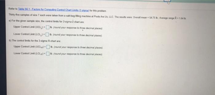 Refer to Table 56.1-Factor for Computing Control