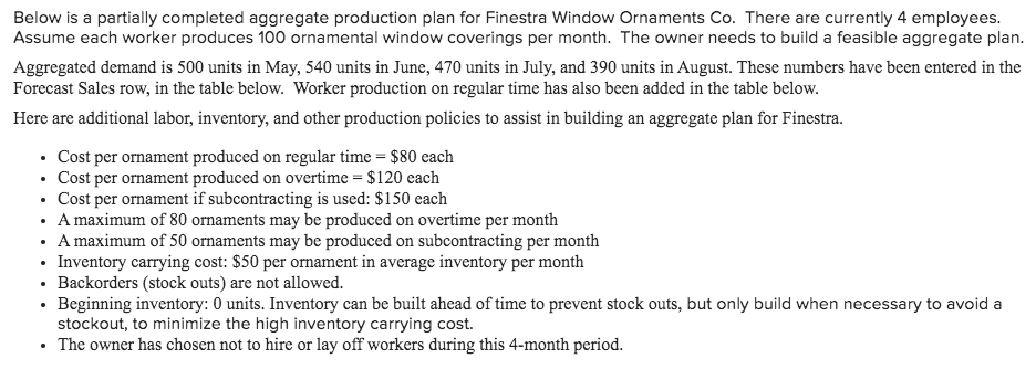 Below is a partially completed aggregate