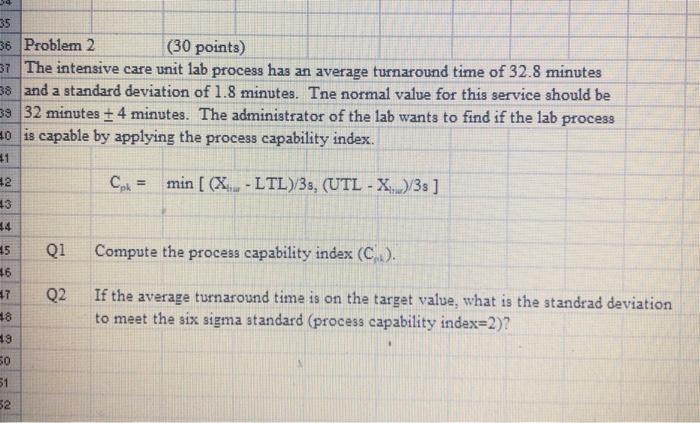 35 36 Problem 2 (30 points) 37 The intensive care