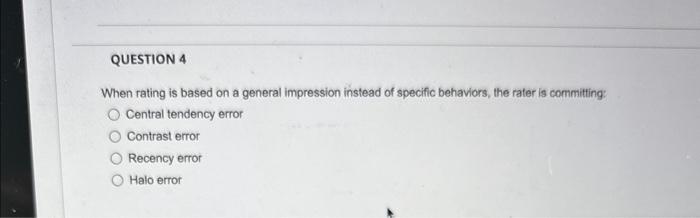 When rating is based on a general impression