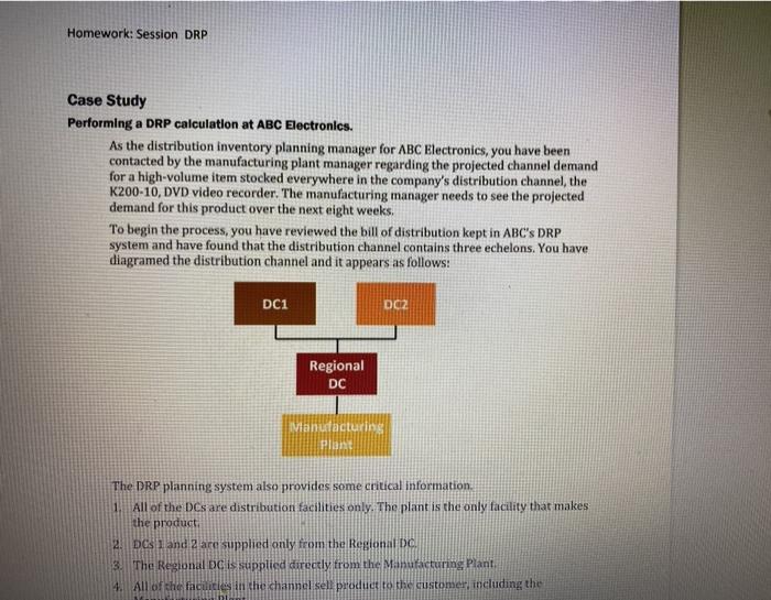 Homework: Session DRP Case Study Performing a DRP