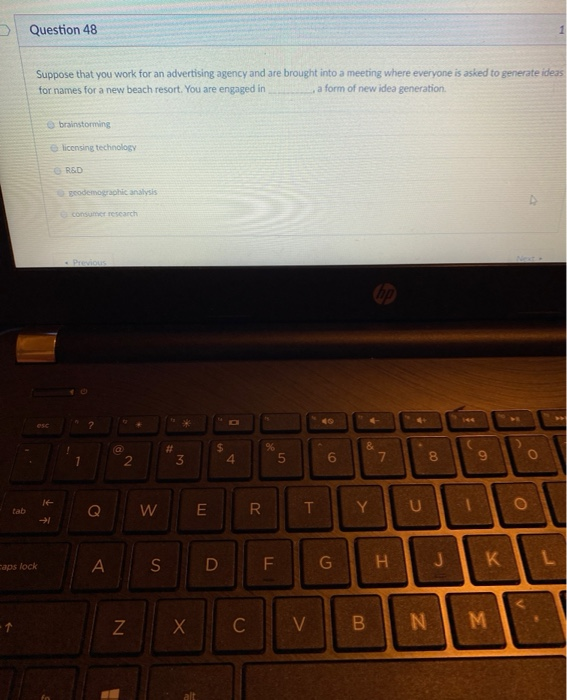 Question 47 1.5 pts John developed a soap using