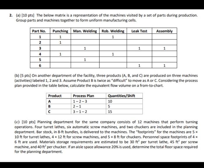 2. (a) (10 pts) The below matrix is a