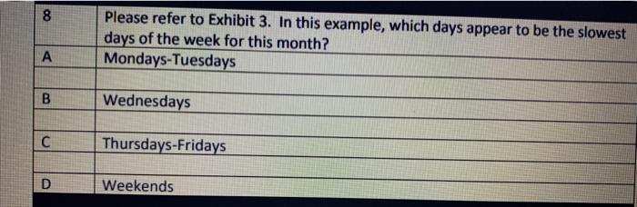 8 Please refer to Exhibit 3. In this example,