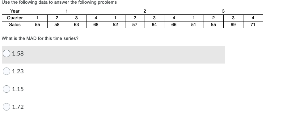 3 Use the following data to answer the following