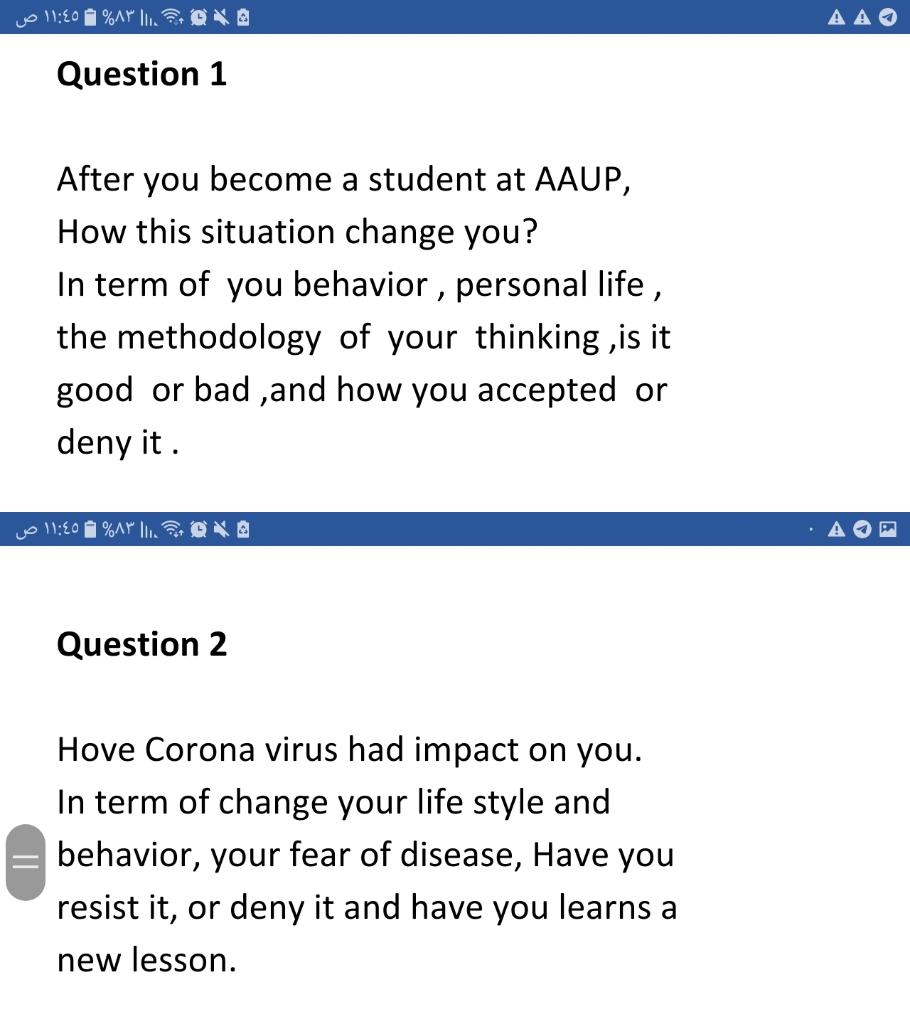 % :45 Question 1 After you become a student at