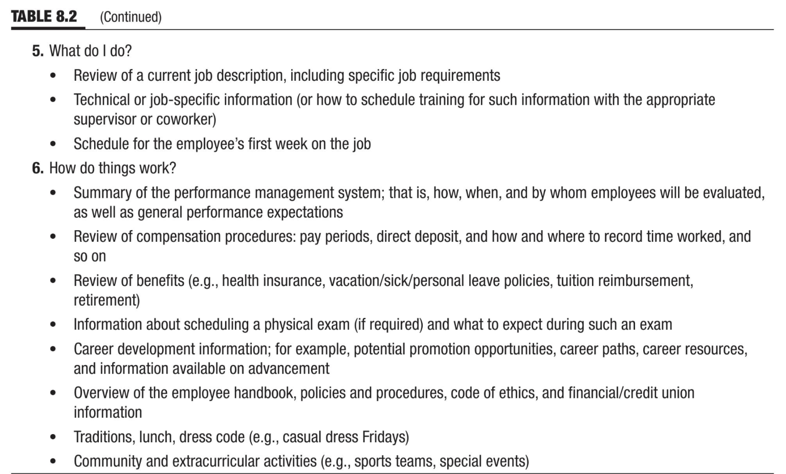 Examine Table 8.2 below and propose some ways it