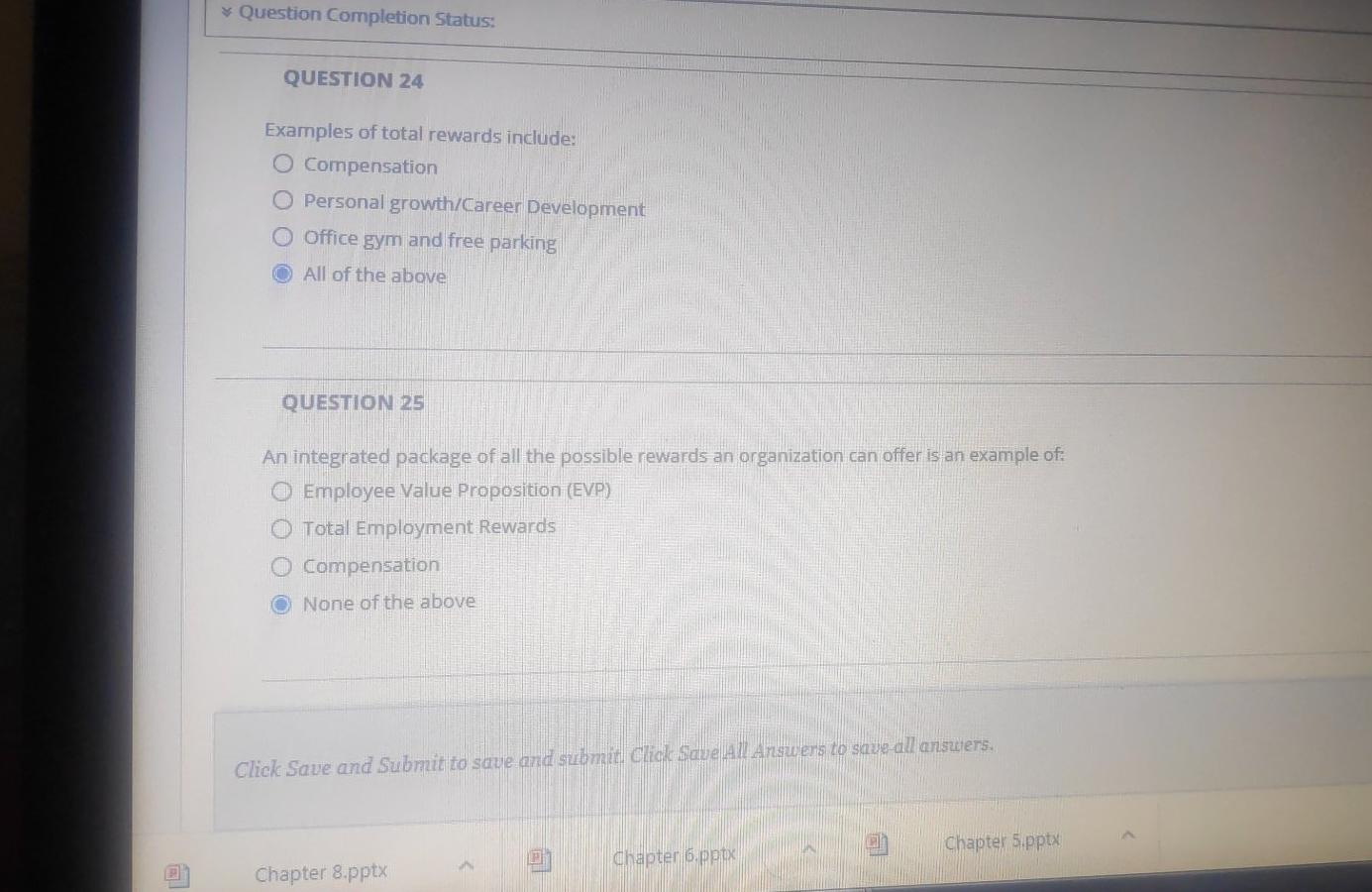 * Question Completion Status: QUESTION 24