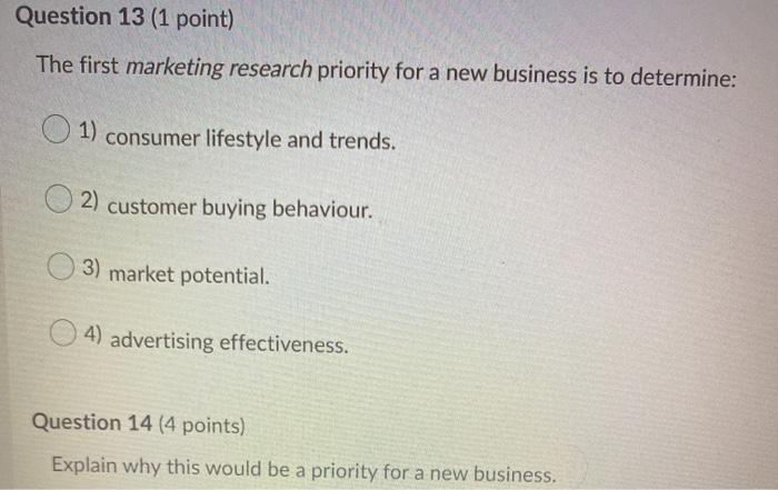 Question 13 (1 point) The first marketing