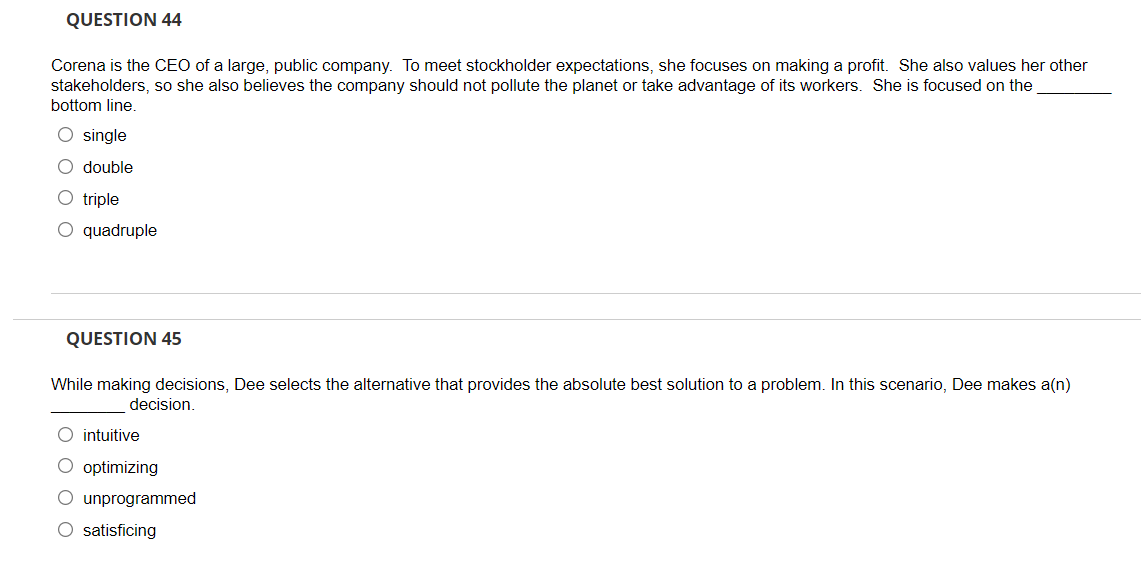 QUESTION 4 Gloria reports to Kailey for her