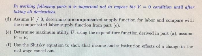 4. Suppose that an individual's utility function