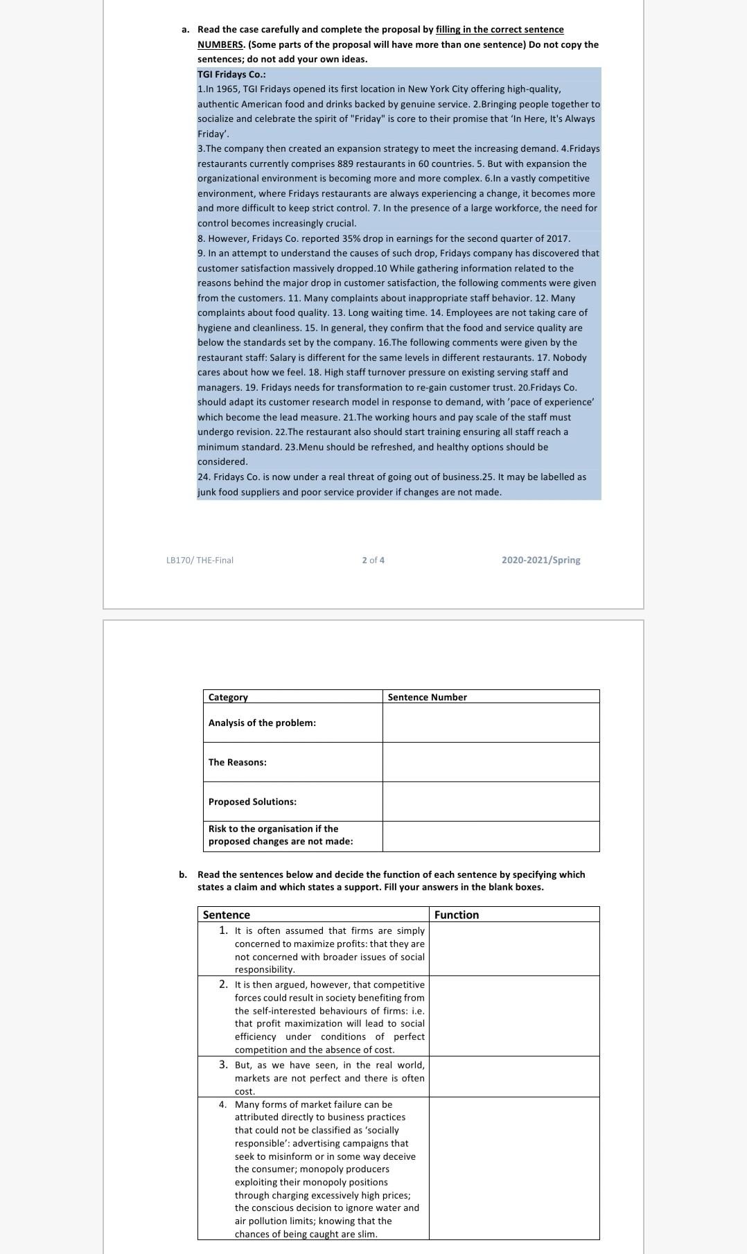 please help me a. Read the case carefully and