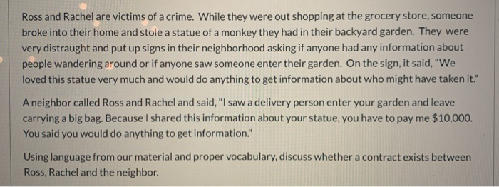 Ross and Rachel are victims of a crime. While