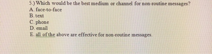 5.) Which would be the best medium or channel for