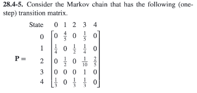 28.4-5. Consider the Markov chain that has the