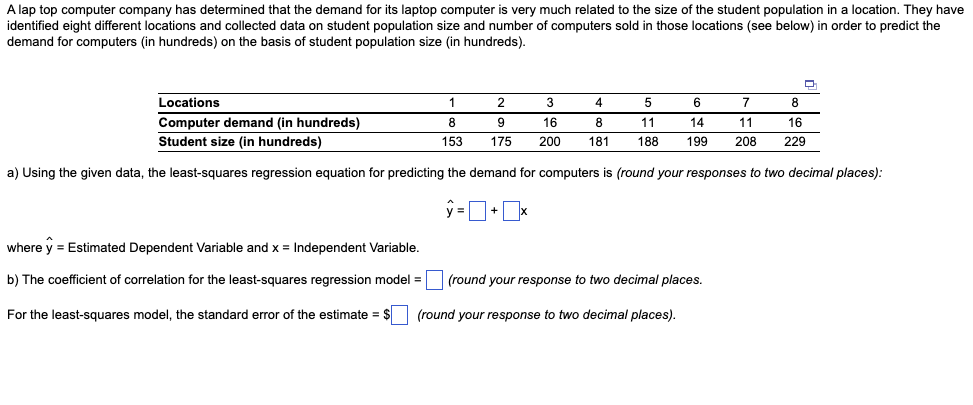 I need an answer with my numbers in the problem,