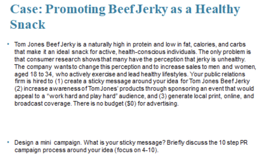 Case: Promoting Beef Jerky as a Healthy Snack -