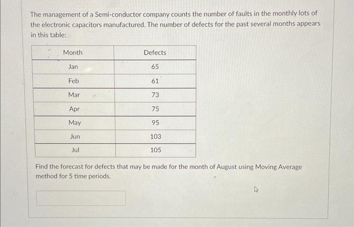 The management of a Semi-conductor company counts