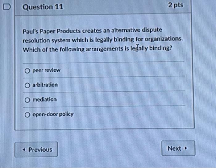 Question 11 2 pts Paul's Paper Products creates