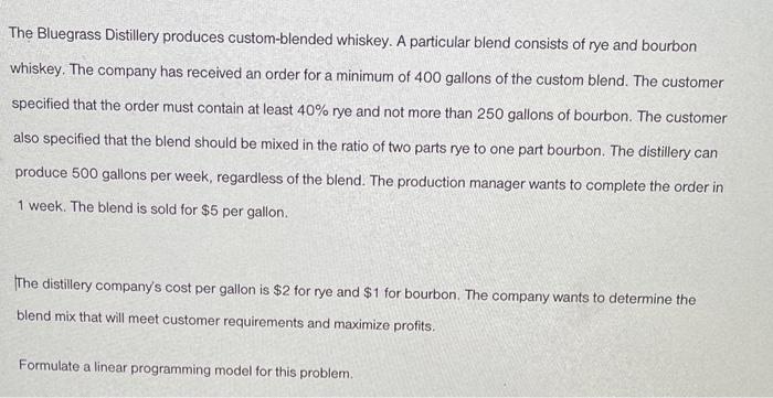 The Bluegrass Distillery produces custom-blended