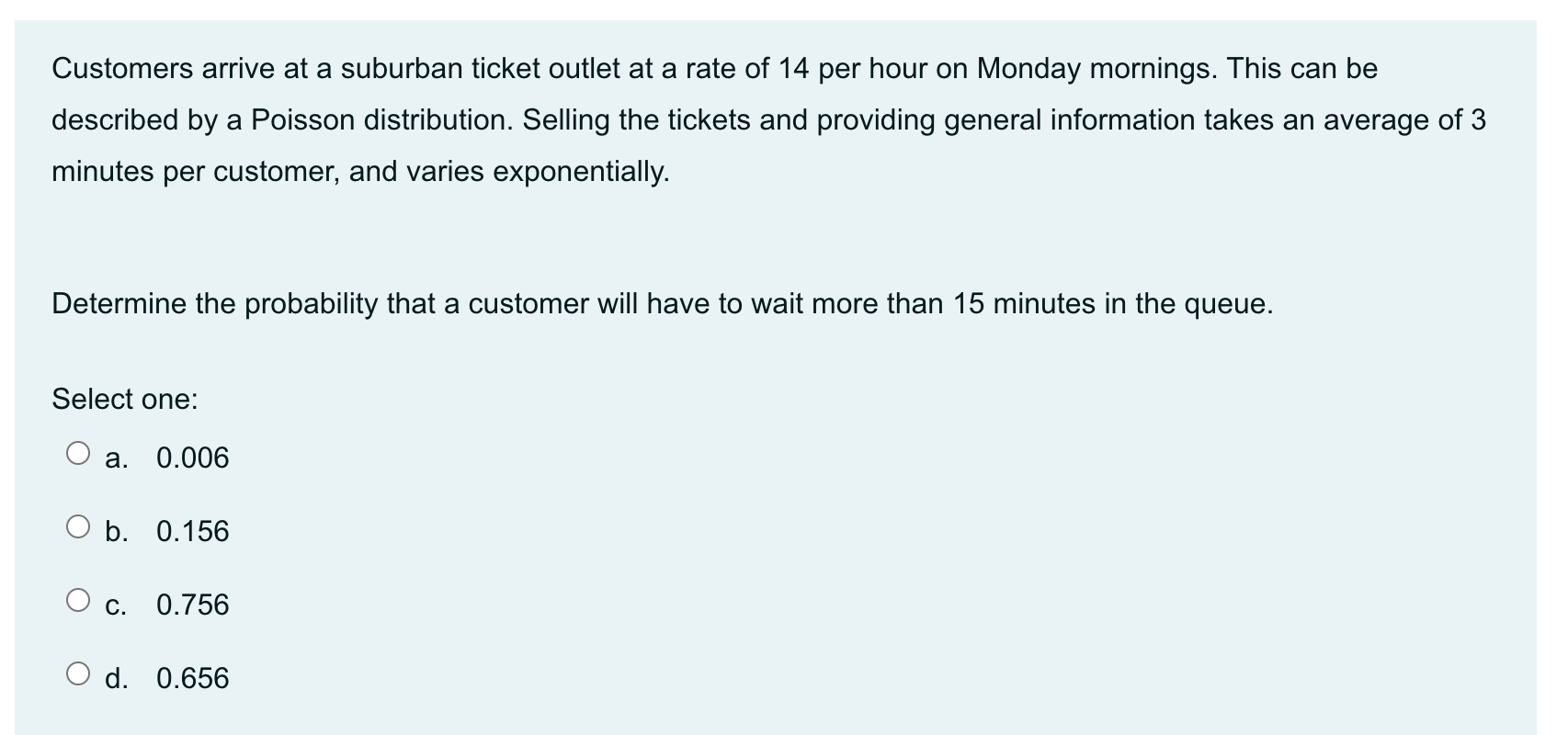 Customers arrive at a suburban ticket outlet at a