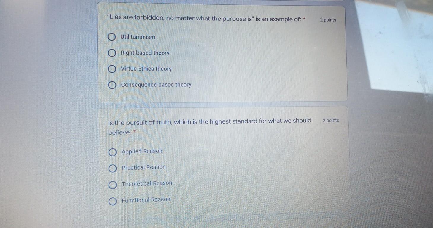 "Lies are forbidden, no matter what the purpose