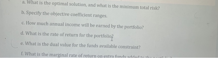 10. Recall the Innis Investments problem (Chapter