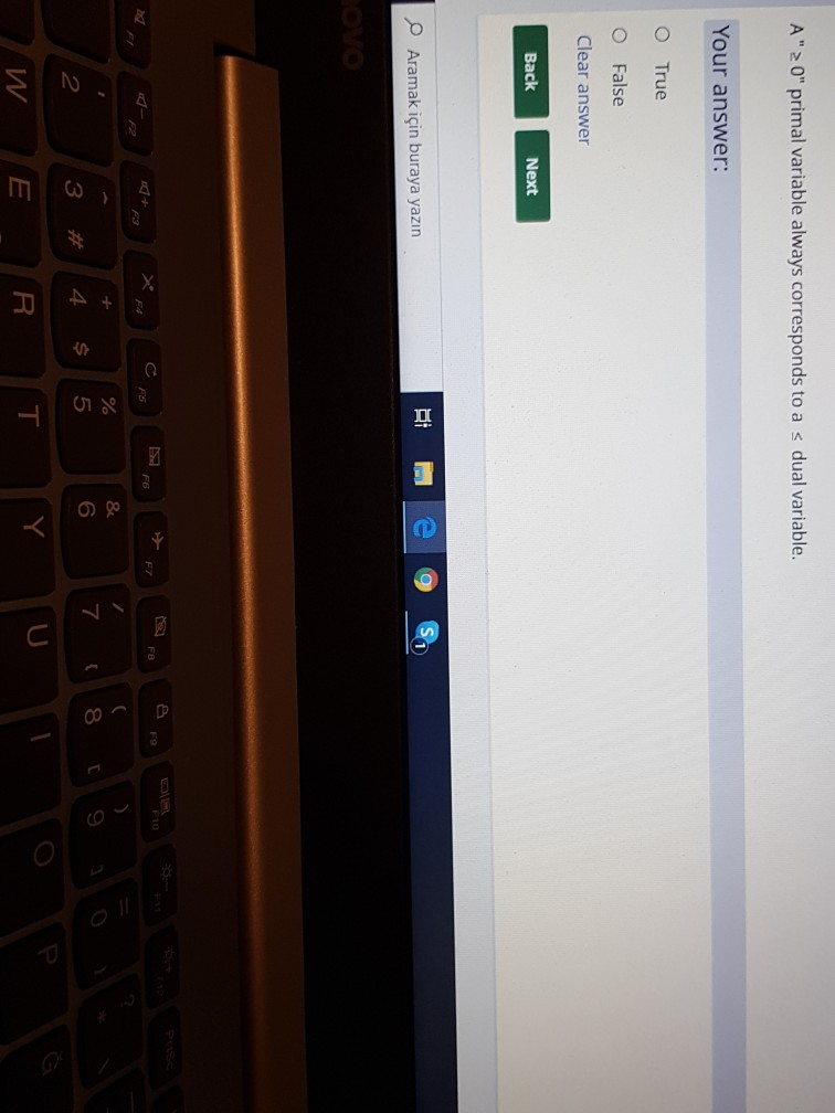 A"20" primal variable always corresponds to a s