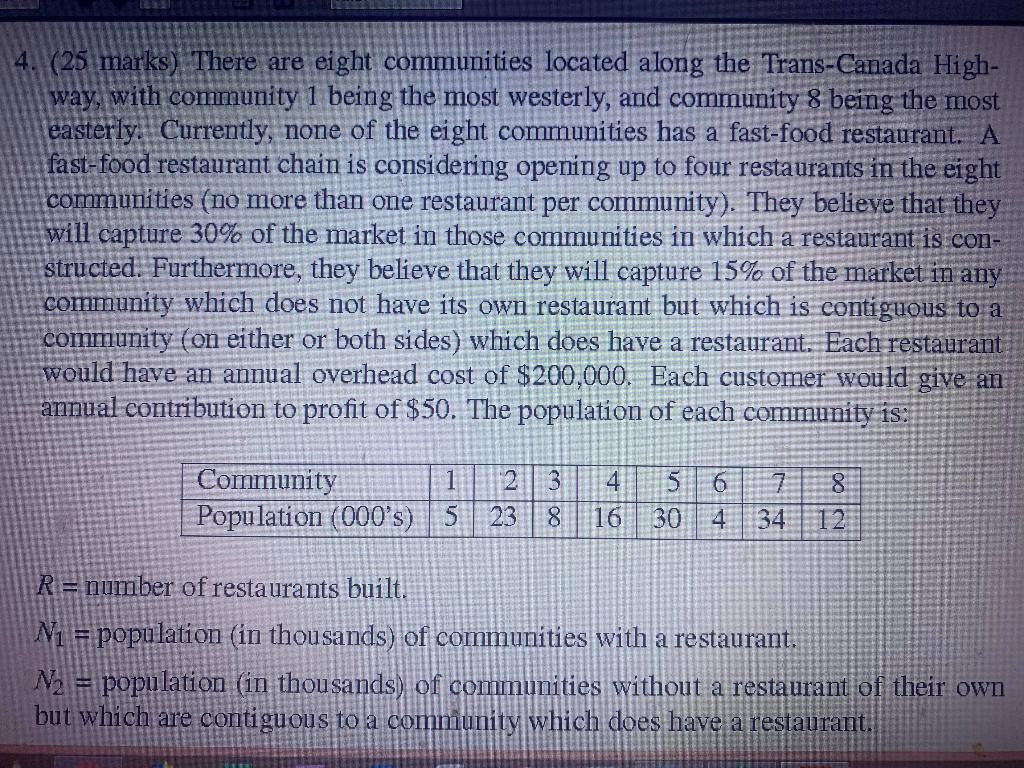 (a) Using the variables as defined above, write