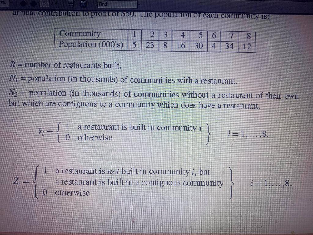 (a) Using the variables as defined above, write