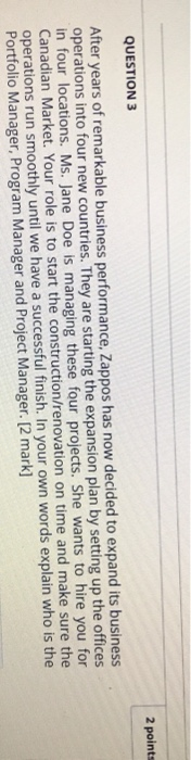 the course name is project management. please