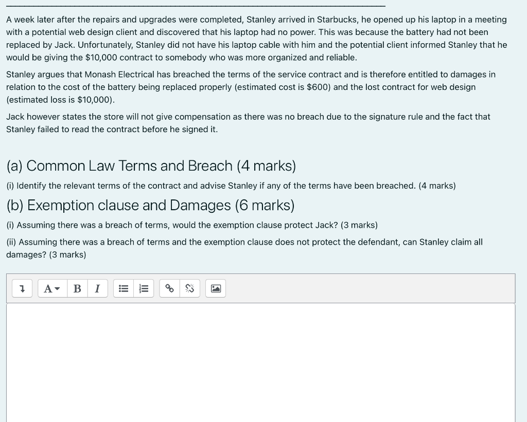 Common Law Terms Problem for Question 1 and 2: